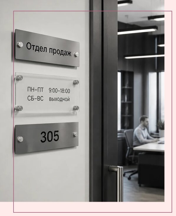 Офисные таблички на дверь в Салавате по цене от 5228 р. | Аванза-Слв